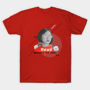 Surreal Woman Read Between the Lines Hidden Message T-Shirt